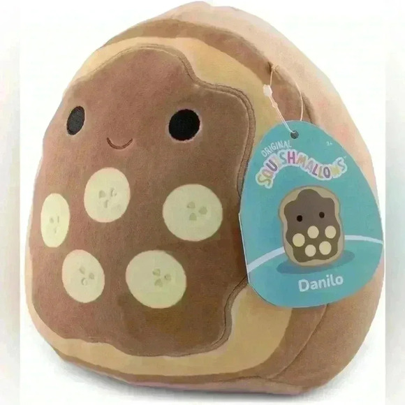 Squishmallow Breakfast Squad - Danilo the chocolate banana toast 8” plush BNWT - Picture 1 of 4